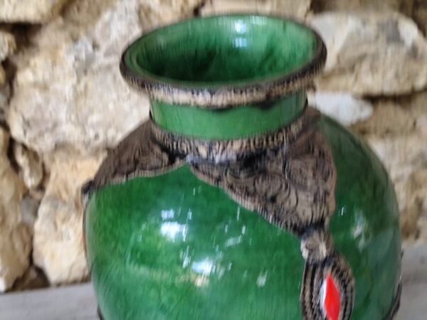 Grand vase marocain en céramique de couleur verte – Image 7