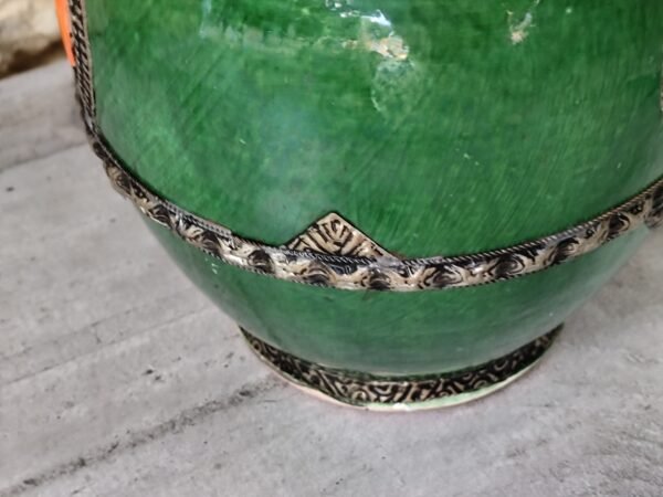 Grand vase marocain en céramique de couleur verte – Image 8
