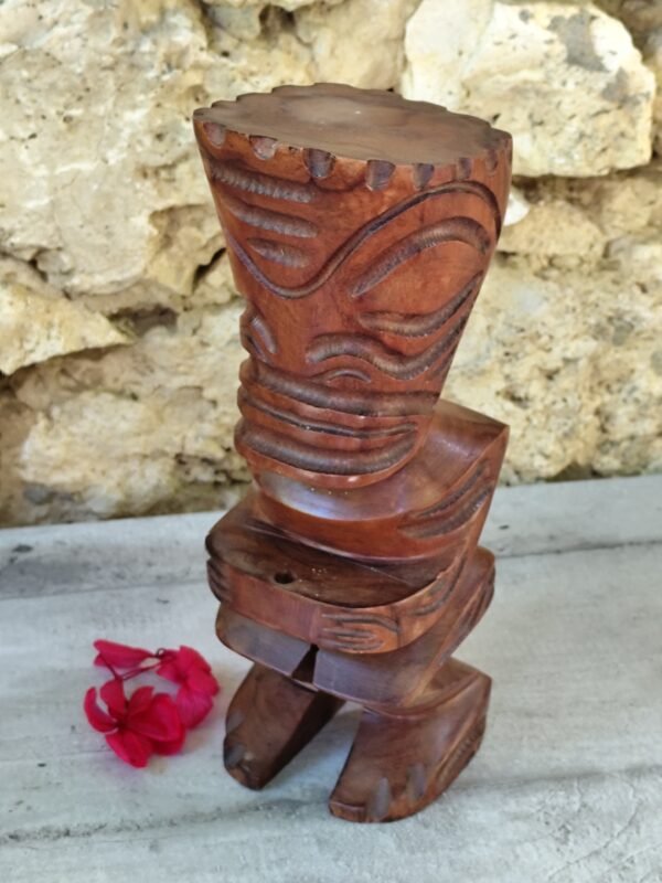 ancien totem Tiki tahitien en bois – Image 3