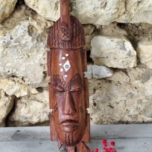 masque africain en bois, vintage Africain Bois Sculpté Tribal Masque Art Populaire Maison Mur Décor Marron Traditionnel Ethnique Tribal Art