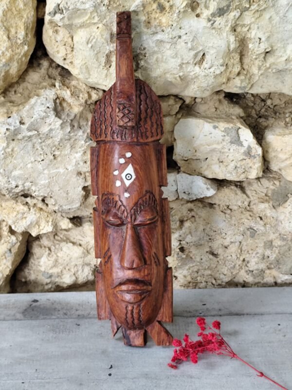 masque africain en bois, vintage Africain Bois Sculpté Tribal Masque Art Populaire Maison Mur Décor Marron Traditionnel Ethnique Tribal Art