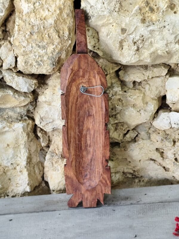 masque africain en bois, vintage Africain Bois Sculpté Tribal Masque Art Populaire Maison Mur Décor Marron Traditionnel Ethnique Tribal Art – Image 5