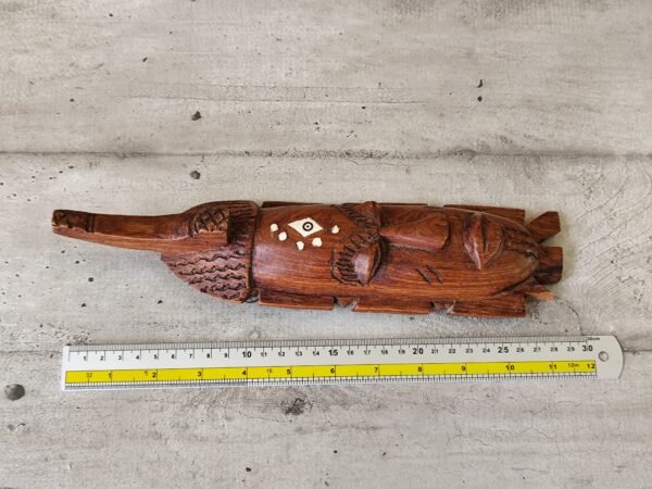 masque africain en bois, vintage Africain Bois Sculpté Tribal Masque Art Populaire Maison Mur Décor Marron Traditionnel Ethnique Tribal Art – Image 6