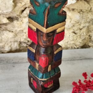 Maya aztèque sculpture peinte, sculpté à la main ,totem Amérique du sud