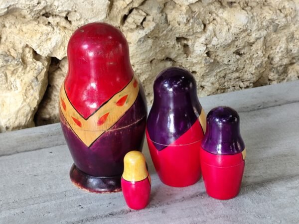 Lot de poupées anciennes russes en bois matryoshka anciennes – Image 5