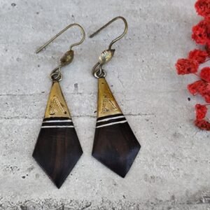 Bijou touareg ethnique boucle d'oreille ethnique en bois d'ébène du niger