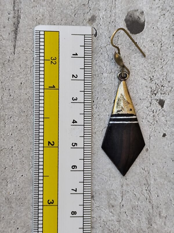 Bijou touareg ethnique boucle d'oreille ethnique en bois d'ébène du niger – Image 6
