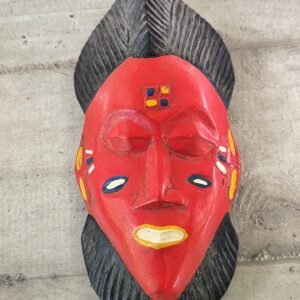 Masque ethnique africain tribal en bois peint