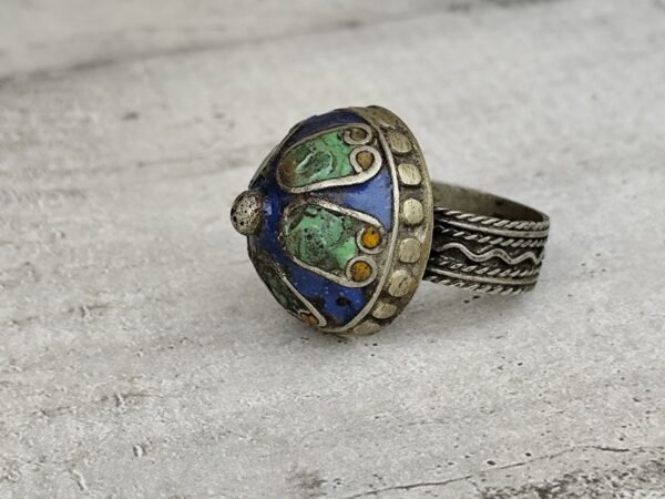 rare ancienne bague berbère en email – Image 3