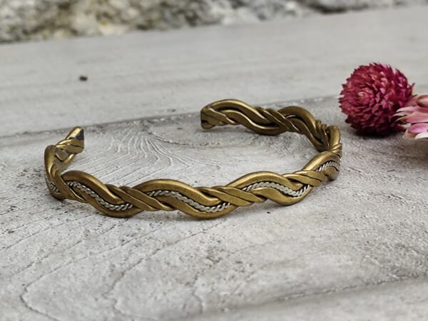 Bracelet jonc artisanal berbère vintage en métal ancien jonc bracelet jonc ethnique – Image 2