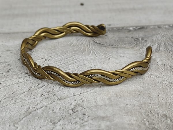 Bracelet jonc artisanal berbère vintage en métal ancien jonc bracelet jonc ethnique – Image 3