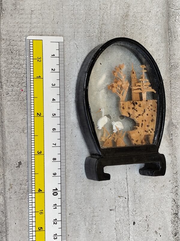 Diorama chinois grue en liege vintage – Image 11