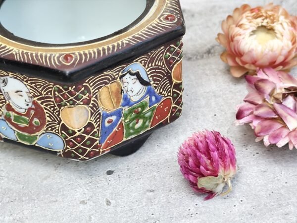 Pot à encens brûle parfum en porcelaine satsuma Japon – Image 4