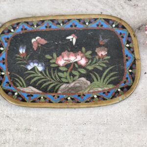 Petit plateau asiatique en cloisonné, plateau asiatique en emaux