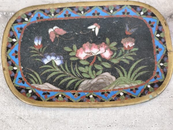 Petit plateau asiatique en cloisonné, plateau asiatique en emaux – Image 3