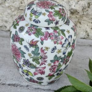 Pot à gingembre japonais en porcelaine – Motifs floraux & papillons