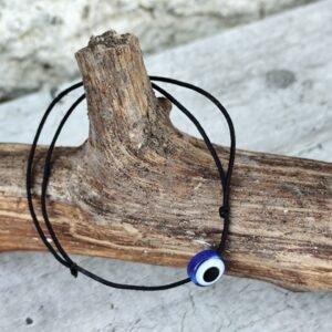 Bracelet Œil Protecteur – Talisman Minimaliste sur Cordon Noir