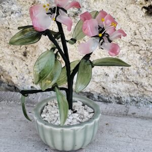 Fleur décorative en verre & céramique – Pièce artisanale