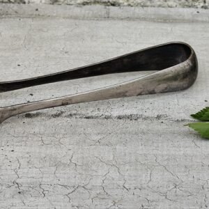 Pince à sucre ancienne en métal argenté – Avec poinçon