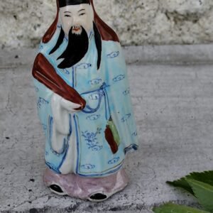 Figurine Vintage en Porcelaine – Immortel Fu  Symbole de Bonheur, Prospérité et Longévité