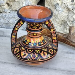 Vase en Céramique Marocain – Artisanat Traditionnel Peint à la Main