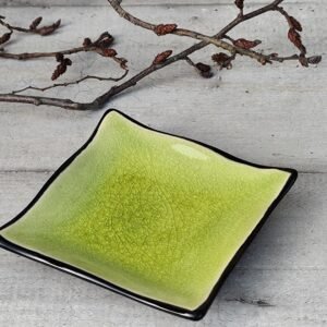 Coupelle en Céramique Émaillée – Vert Craquelé