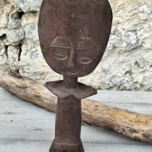 Sculpture Ashanti en Bois – Figure de Méditation Art tribal du Ghana – Bois sculpté