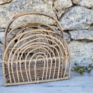 Porte‑revues en Rotin Courbé