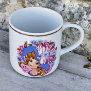 Tasse ancienne MS China Japan – Porcelaine vintage – Décor Lady au chapeau