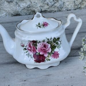 Théière anglaise Arthur Wood & Son – Roses anciennes – Staffordshire