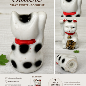 Salière chat porte-bonheur
