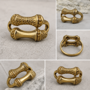 Bague marocaine en laiton – Double cylindre artisanal