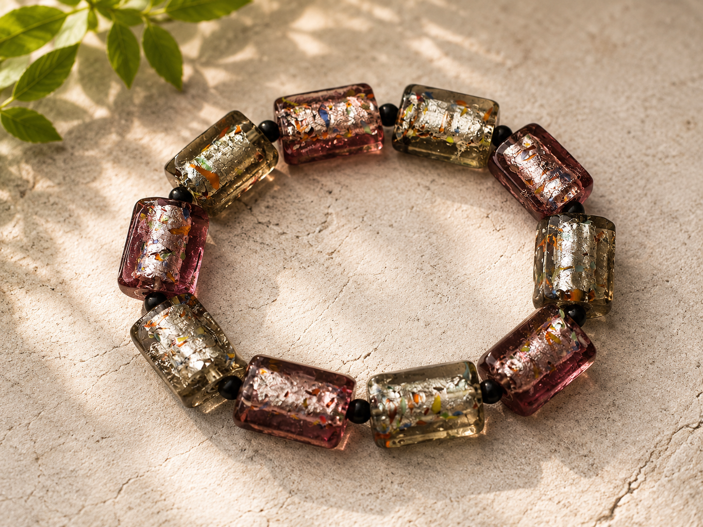 Bracelet en perles de verre artisanal – Bijou zen et élégant